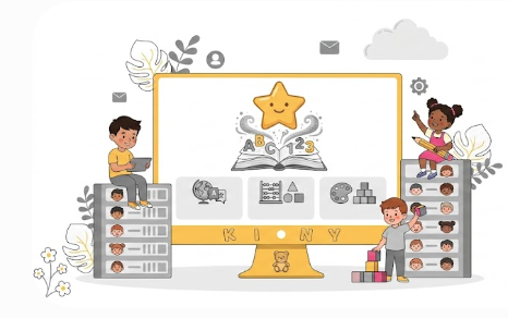 Niños con herramientas digitales aprendiendo